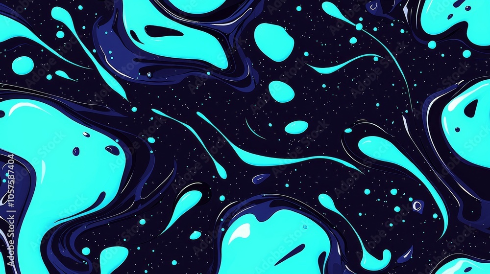 Poster vibrant abstract fluid art a deep dive into modern digital design featuring energetic swirls and dyn