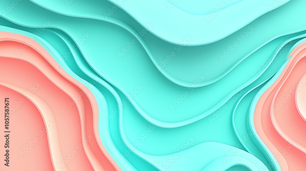 Poster exploring the fluidity of color and form a dynamic visual journey through layered geometric patterns