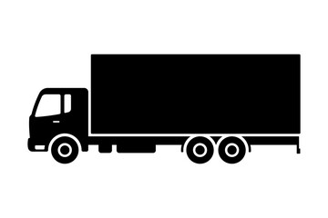 Truck icon. Black silhouette. Side view. Vector simple flat graphic illustration. Isolated object on white background. Isolate.