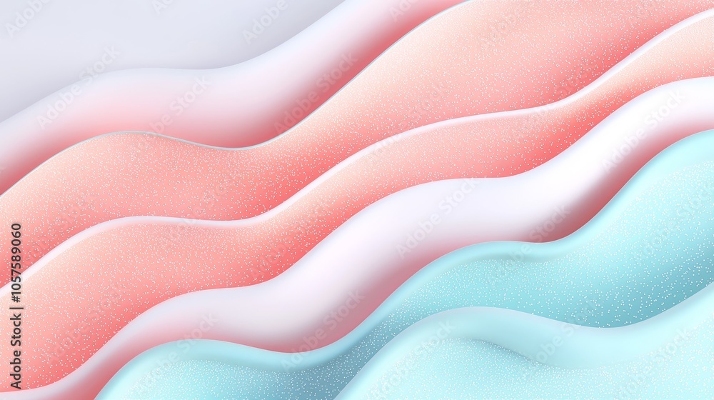Poster elegant flowing waves in soft pastel colors creating a serene and calming abstract background for cr