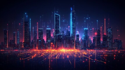 Futuristic Digital Cityscape
