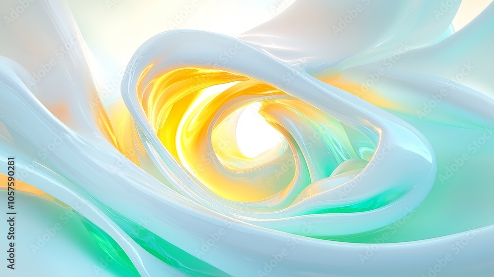 Aufkleber a mesmerizing flow of colors exploring the interplay of light and form in abstract digital art