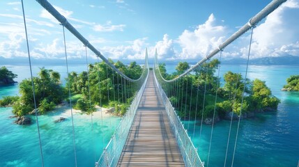 Suspension Bridge to Tropical Paradise