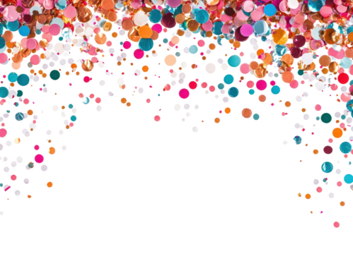 PNG Pop confetti top border background celebration decoration.