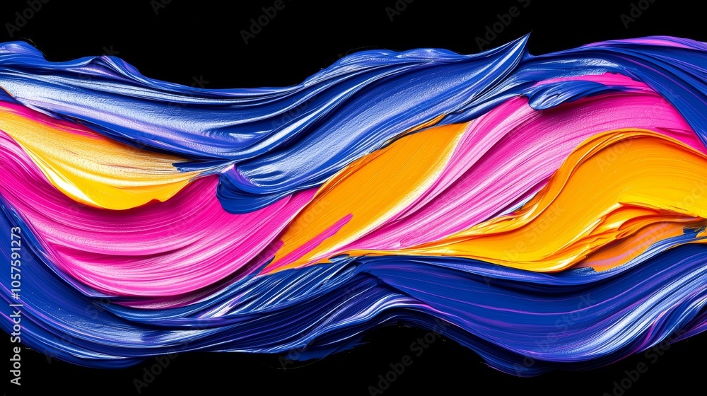 Aufkleber vibrant abstract waves of color a dynamic exploration of texture and motion in artistic expression