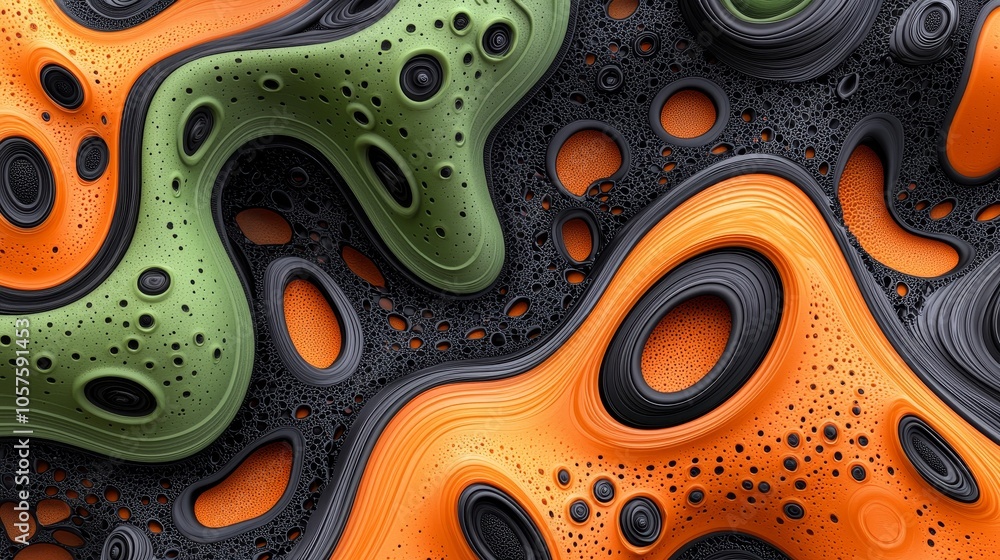 Poster abstract organic forms in vivid colors a dynamic exploration of texture and shape in modern art desi