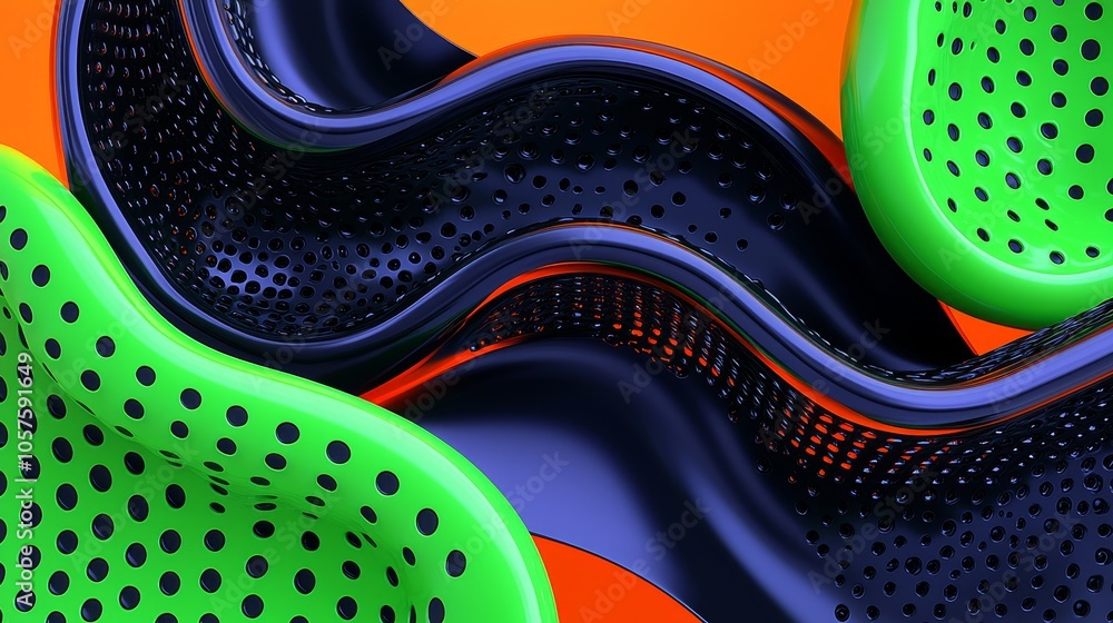 Aufkleber dynamic waves of color exploring the interplay of design and form in modern abstract artistry