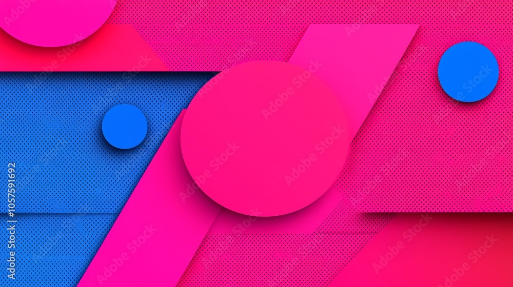 Poster Vibrant geometric patterns in bold colors a modern design exploration featuring circular and angular shapes for dynamic visual impact
