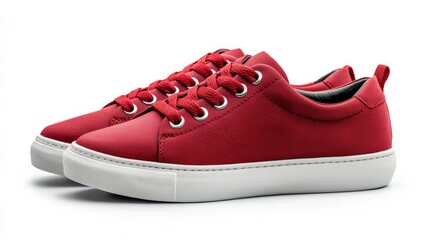 Red Casual Sneakers Isolated