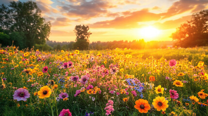 Fototapeta premium Serene And Respectful Background Featuring Soft, Muted Colors, With A Gentle Sunrise Or Sunset Illuminating A Peaceful Landscape, Symbolizing Remembrance And Hope