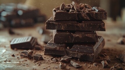Stacked Dark Chocolate Bars