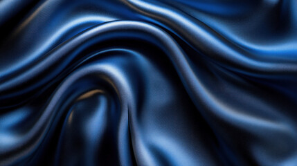 Obraz premium Silky Background In Deep Royal Blue, With Soft, Flowing Folds That Catch The Light, Creating An Elegant And Sophisticated Atmosphere