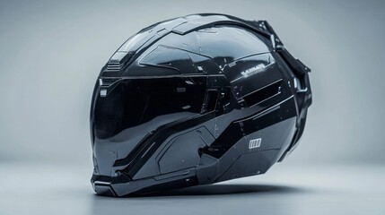 Fototapeta premium Futuristic Black Sci-Fi Helmet