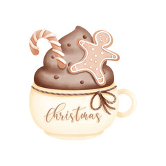christmas mug, illustration