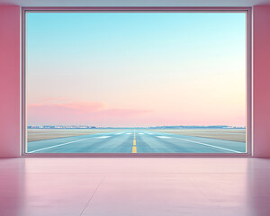 Fototapeta premium Serene View of Airplane Runway at Dusk