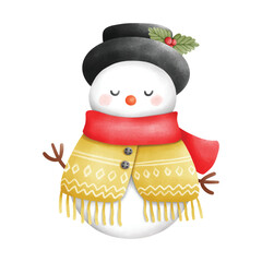 christmas snowman, christmas illustration