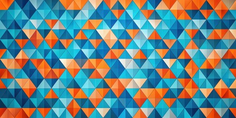 Modern abstract geometric pattern with blue and orange triangles for digital design projects