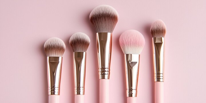 A set of makeup brushes with different tips for various applications.