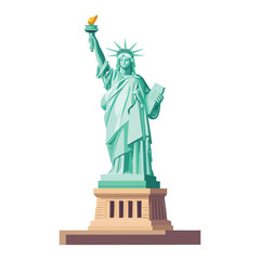Fototapeta premium flat vector illustration of the Statue of Liberty
