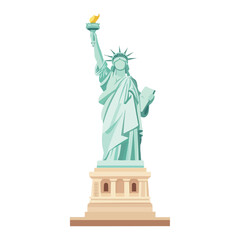 flat vector illustration of the Statue of Liberty
