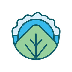Fresh cabbage illustration. Vibrant cabbage graphic, symbolizing health and freshness.  Perfect for healthy eating themes.