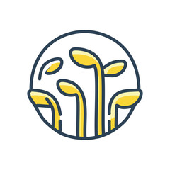 Growing sprouts. Vibrant yellow sprouts symbolize growth, new beginnings, and potential.  A fresh start.