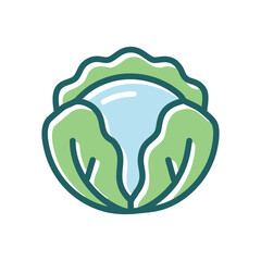 Fresh cabbage vegetable icon. Green cabbage illustration, healthy food symbol. Represents freshness, nutrition.