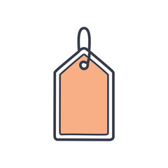 Blank price tag label. Peach colored tag, ideal for sales promotions,  representing discounts and offers.  Perfect for marketing.