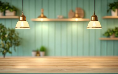Obraz premium Two light fixtures hanging from the ceiling. One is on the left and the other is on the right