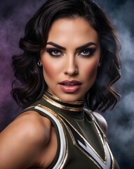 Chic Italian Cheerleader with Olive Skin Tone