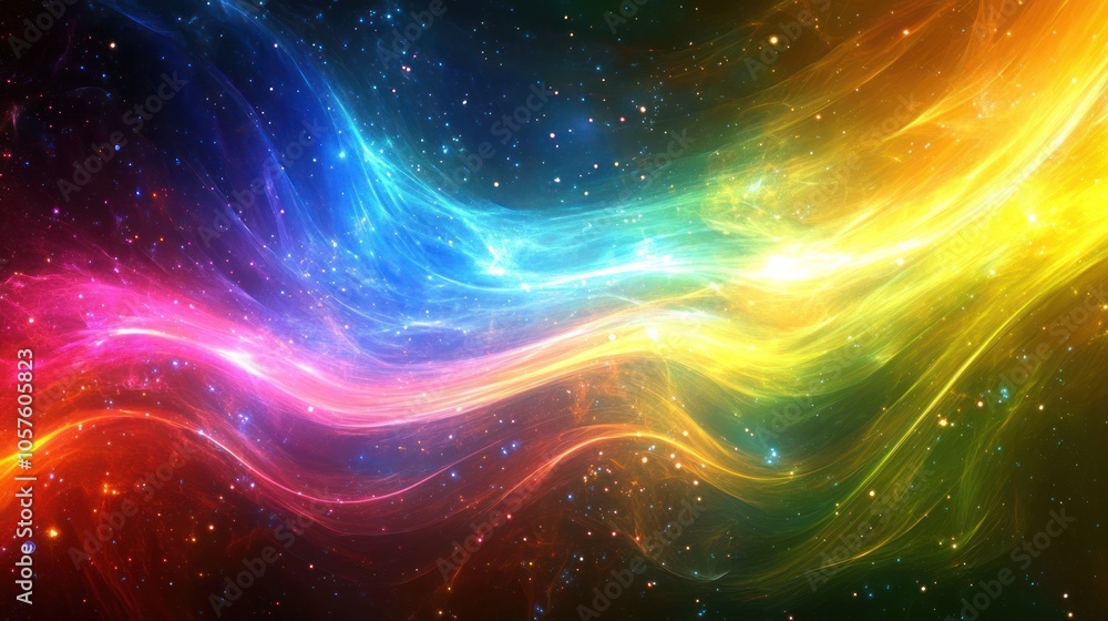 Poster a mesmerizing abstract portrayal of quantum finance, where clusters of luminous dots and graphs danc