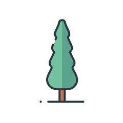 Evergreen tree icon. Simple evergreen tree illustration, symbolizing nature, growth, and tranquility.