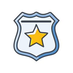 Star badge award icon. Achievement symbol;  represents honor, success, and top performance.  Ideal for recognition.