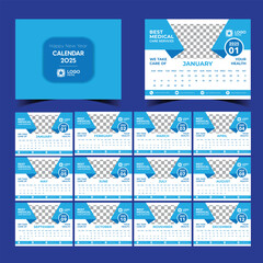 Desk or table calendar design template 2025 minimal design template