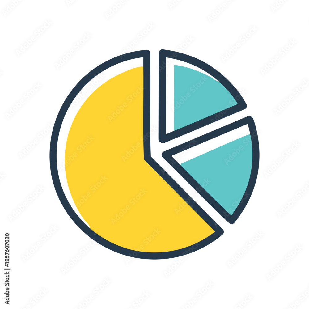 Poster data pie chart graphic. colorful pie chart illustrating data distribution, proportions, and segments