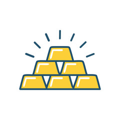 Gold bars wealth success. Stacked gold bars symbolize prosperity, financial achievement, and great fortune.  A visual representation of riches and success.