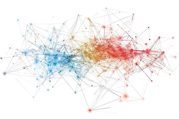 Obraz premium Abstract network visualization representing connections among professionals in a corporate environment.