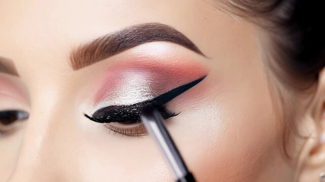 applying eyeliner makeup