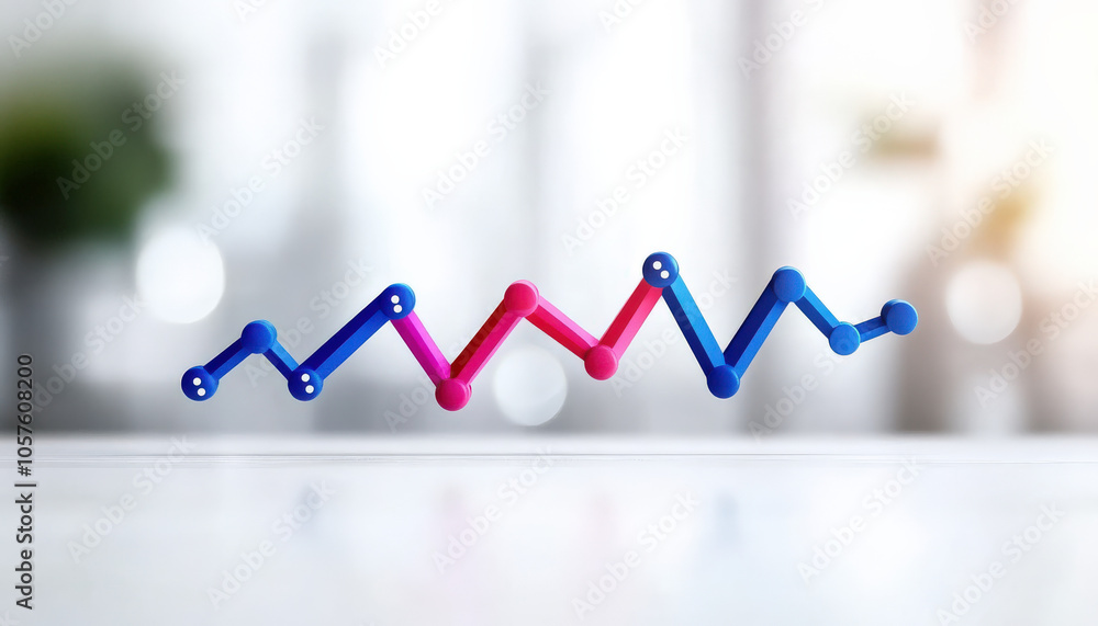 Aufkleber A colorful, abstract representation of a fluctuating graph, symbolizing data trends, performance metrics, and analytics.