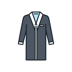 Naklejka premium Professional long coat. Stylish long coat, formal attire. Elegance and authority symbolized.