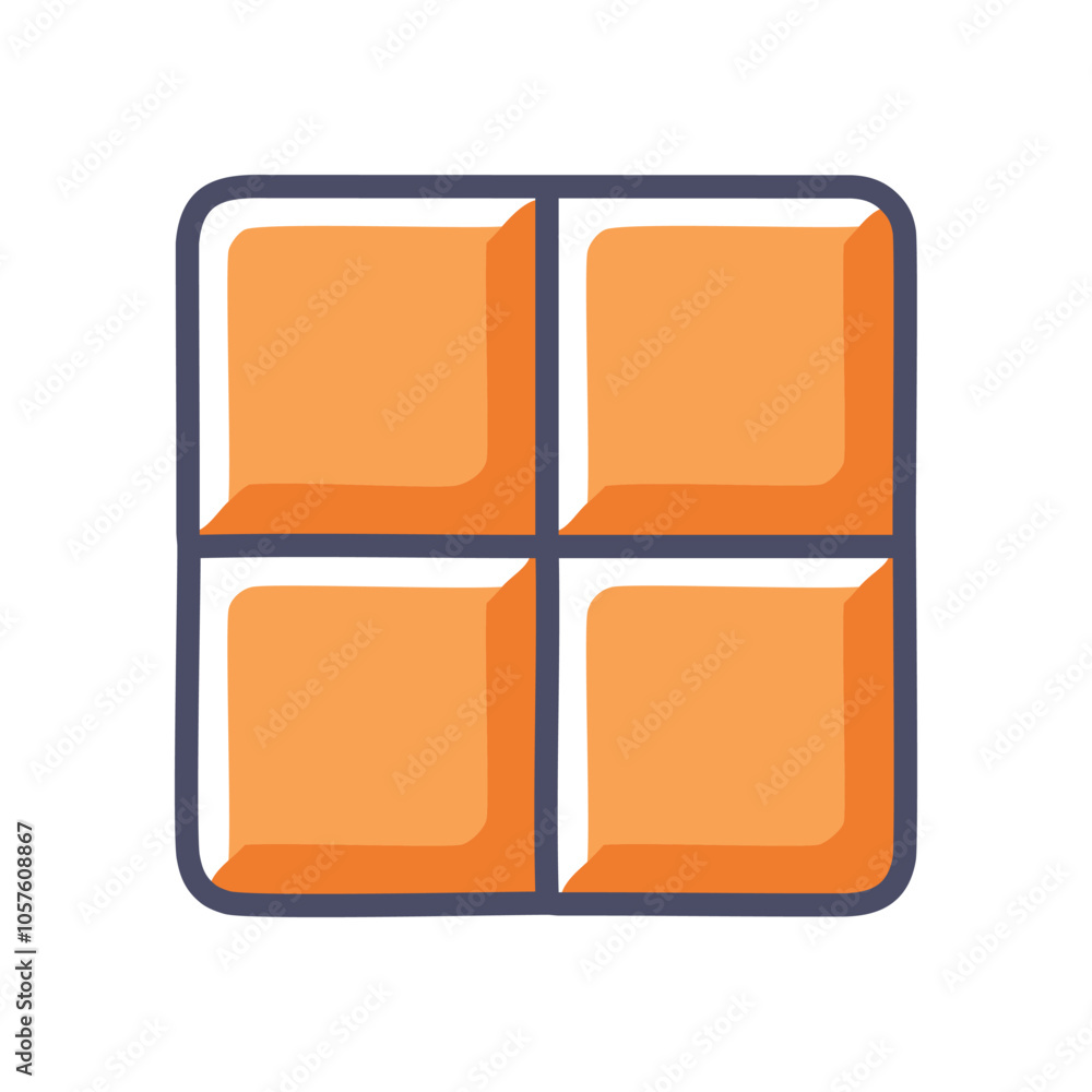 Poster orange square grid pattern. simple geometric design. represents organization, structure, or a modula