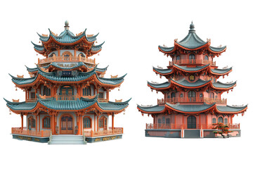 Traditional East Asian Pagoda Architecture Design