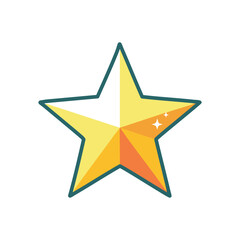 Shining star icon. Golden star graphic; symbolizes success, excellence, and achievement. Perfect for award designs.