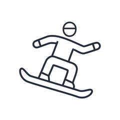Fototapeta premium Snowboarder winter sport icon. Stylish snowboarder icon; symbolizes freedom, speed, and winter thrill.