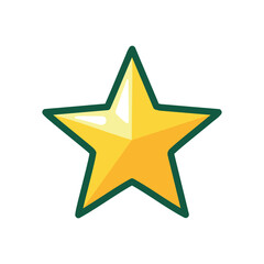 Golden star award icon. Shining star symbolising success, achievement, and top rating. Perfect for awards, ratings, and positive feedback.