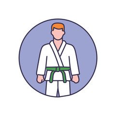 Karate beginner. Young martial artist, discipline, focus, dedication, achievement, self-defense,  peaceful warrior.