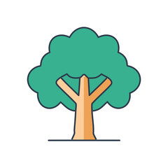 Green tree icon nature. Simple tree illustration symbolizes growth, life, and environment. Perfect for eco projects.