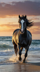 horse at sunset