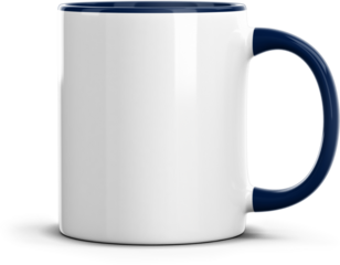 Indigo Blue Ceramic Mug PNG Mockup – Classic Design with Transparent Background