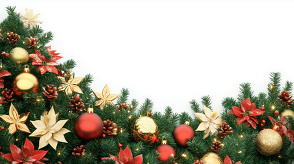Christmas tree branches and decorations